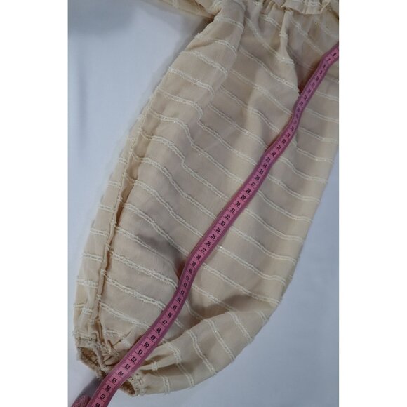 ASTR The Label women's Cream‎ Long-Sleeve Peplum Top XS  Ruffle Detail - Picture 12 of 12